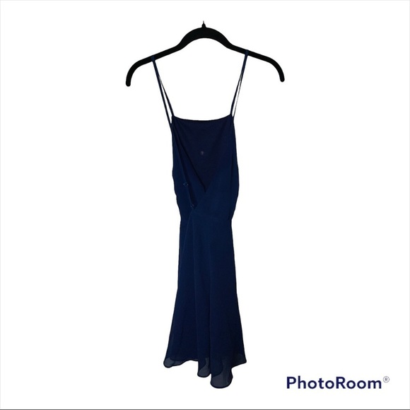 LULU'S Navy Blue Letter of Love Backless Skater Mini Dress Small - Picture 5 of 8